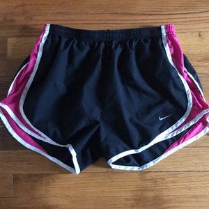 Black and Pink Nike Dri-Fit swim shorts